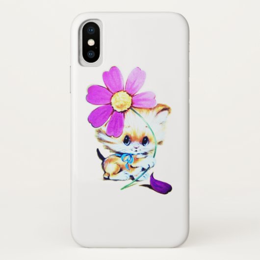 APPLE iPHONE X HOESJE KLEINE KAT STIJL ONTWERP (Achterkant)