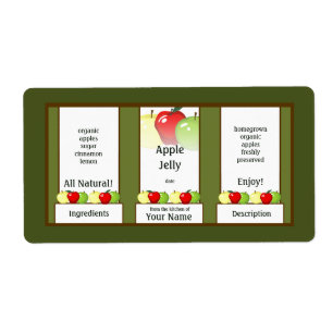Apple Jelly Canning Jar Label