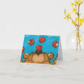 Apple jongleren Beer / Note Kaart (Gele Bloem)