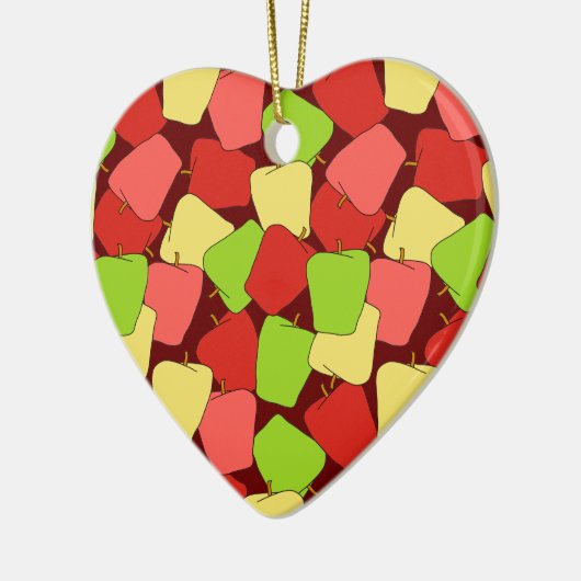 Apple Jumble Pattern Keramisch Ornament (Links)