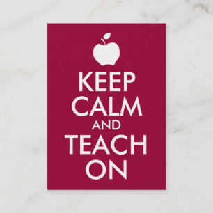 Apple Keep Calm en Teach on Visitekaartje