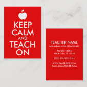 Apple Keep Calm en Teach on Visitekaartje (Voorkant / Achterkant)