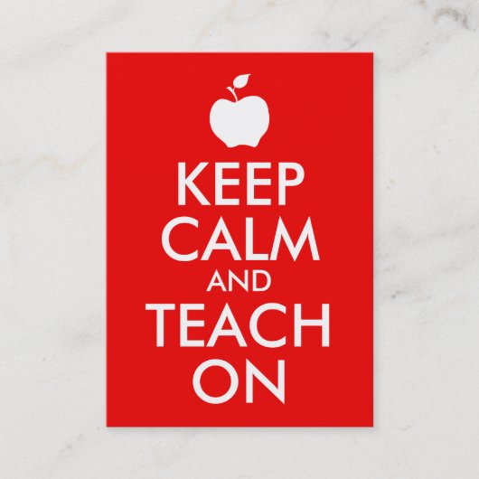 Apple Keep Calm en Teach on Visitekaartje (Voorkant)