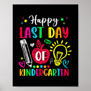 Apple Kindergarten Leraar Fijne laatste dag van Poster
