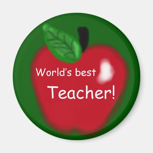 Apple "Le meilleur enseignant du monde" Magnet (Devant)