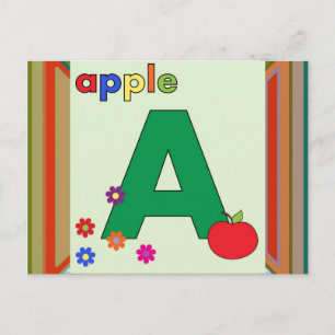 Apple Letter A Briefkaart