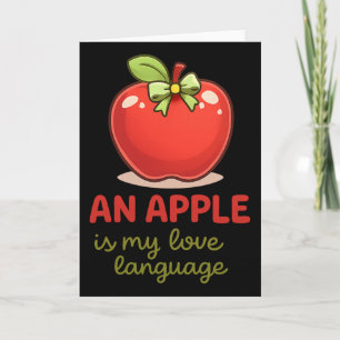Apple Liefde Is Mijn Taal Cute Fruit Valentijn Vro Kaart