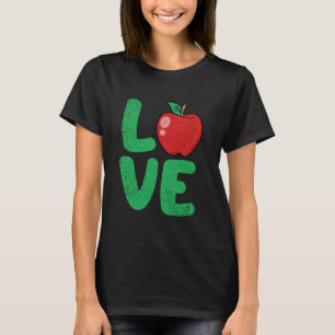 Apple Liefde Tuinieren Fruit Farming Boer Tuinier T-shirt