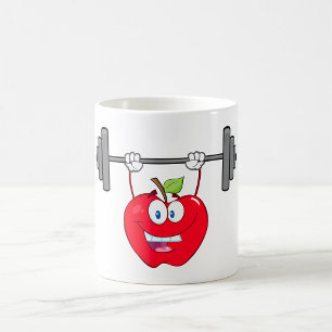 Apple Lifting Gewichten Fitness Fruit Karakter Koffiemok