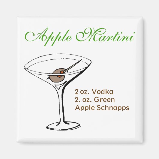 Apple Martini Magneet (Voorkant)