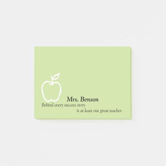 Apple met het Citaat van de Leraar Personalized 4 Post-it® Notes (Voorkant)