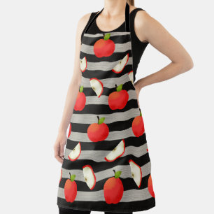 Apple Modern Black & White Stripes Schort