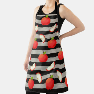 Apple Modern Black & White Stripes Schort