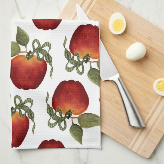 Apple moissonnent - la serviette de cuisine (Quart Plié)
