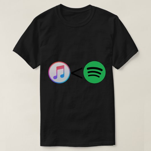 Apple Music<Spotify Sticker T-shirt (Design voorkant)