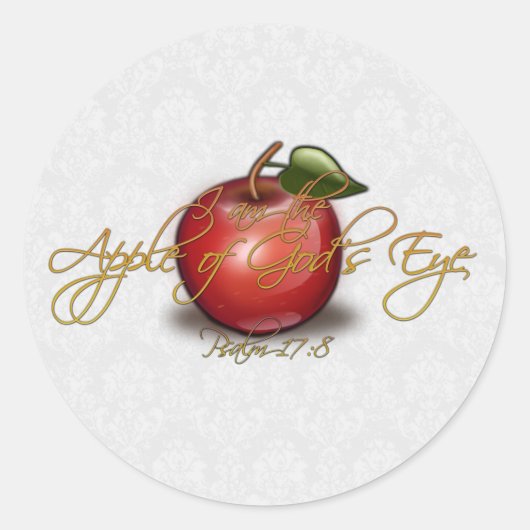 Apple of God's Eye, Christelijk Ronde Sticker (Voorkant)