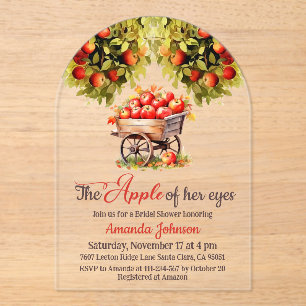 Apple of Her Eyes Farmer Market Herfst Vrijgezelle Acryl Uitnodigingen