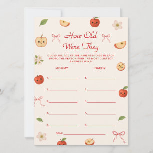 Apple of My Eye Baby shower Hoe oud waren ze spel Kaart