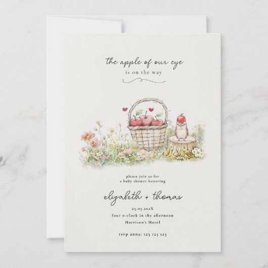 Apple of My Eye Baby shower Uitnodiging Apple of O (Voorkant)