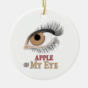 Apple of My Eye Eyelashes Art Keramisch Ornament