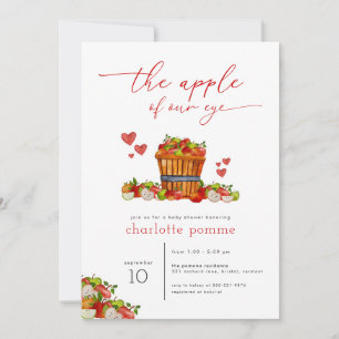 Apple of My Eye Herfst Apple Baby shower Invitatio Kaart