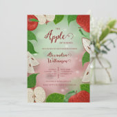Apple of Our Eye Baby Shower Invitation Rustic (Debout devant)