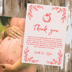 Apple Of Our Eye Herfst Foto Baby Shower Bedankkaart