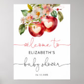 Apple of Our Eye Modern Baby shower Welkom Poster (Voorkant)
