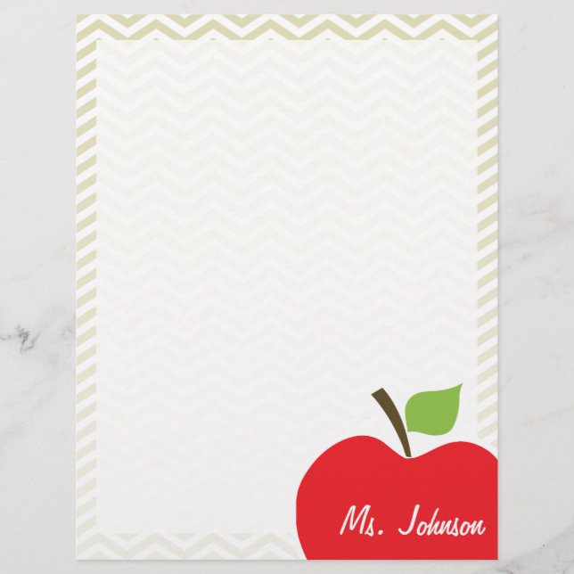 Apple on Beige Chevron; zzag (Voorkant)