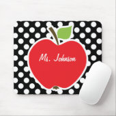 Apple on Black and White Polka Dots Muismat (Met muis)