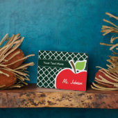 Apple on Dark Green Quatrefoil Fotoplaat (Zijkant)