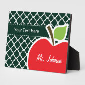 Apple on Dark Green Quatrefoil Fotoplaat (Zijkant)