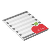 Apple on Dim Gray Horizontal Stripes Notitieblok (Schuin)