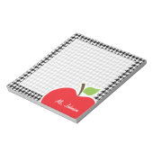 Apple op Black & White Houndstooth Notitieblok (Gedraaid)