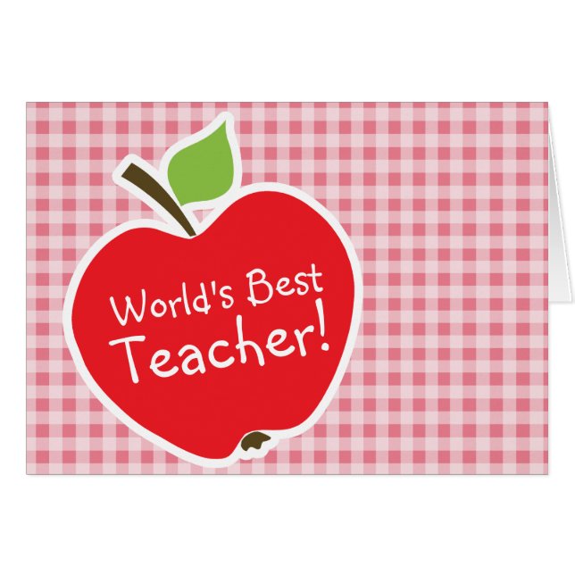 Apple op Blush Pink Gingham (Voorkant Horizontaal)