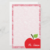 Apple op Blush Pink Paisley Briefpapier (Voorkant / Achterkant)