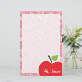 Apple op Blush Pink Paisley Briefpapier (Staand voorkant)