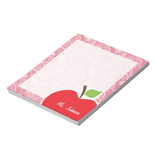 Apple op Blush Pink Paisley Notitieblok (Gedraaid)