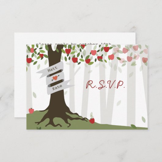 Apple Orchard Automne Mariage Automne RSVP (Devant / Derrière)