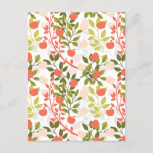 Apple Orchard Floral Garden Pattern Briefkaart