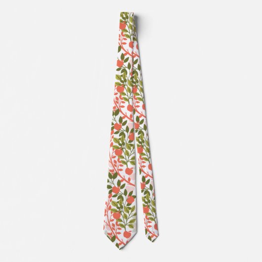 Apple Orchard Floral Garden Pattern Stropdas (Voorkant)