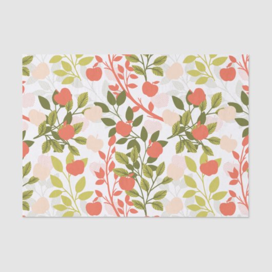 Apple Orchard Floral Garden Pattern Tissuepapier (Voorkant)