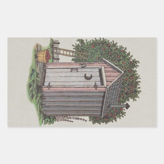 Apple Orchard Outhouse Rechthoekige Sticker (Voorkant)