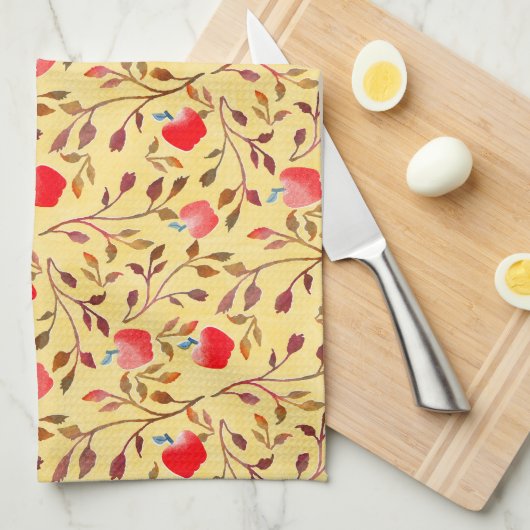 Apple Orchard red Theedoek (Quarter Fold)