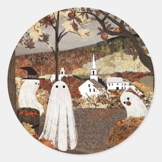 Apple Orchard Ronde Sticker (Voorkant)