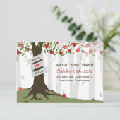 Apple Orchard Wedding Herfst herfst sparen de Datu Save The Date (Staand voorkant)