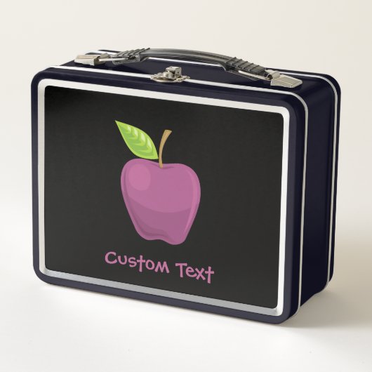 Apple Paarse Metal Lunch Box (Voorkant)