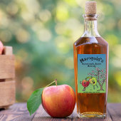 Apple Pals Funny Cartoon Compote Pie en meer Voedselcontainer Etiket