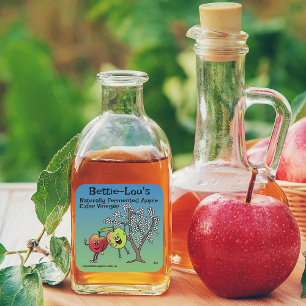 Apple Pals Funny Cartoon Sauce Pie en meer Vierkante Sticker