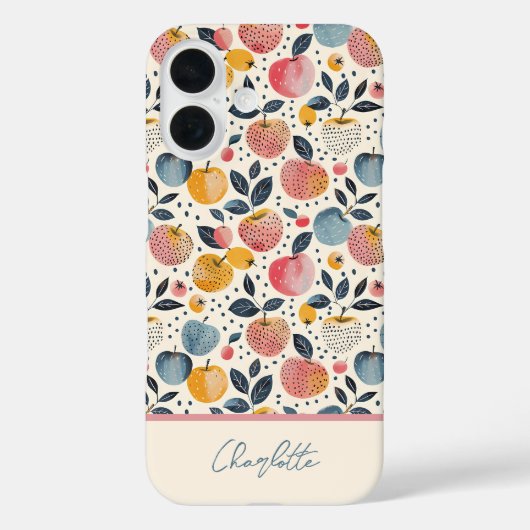 Apple-patroon met aangepaste naam Case-Mate iPhone case (Achterkant)